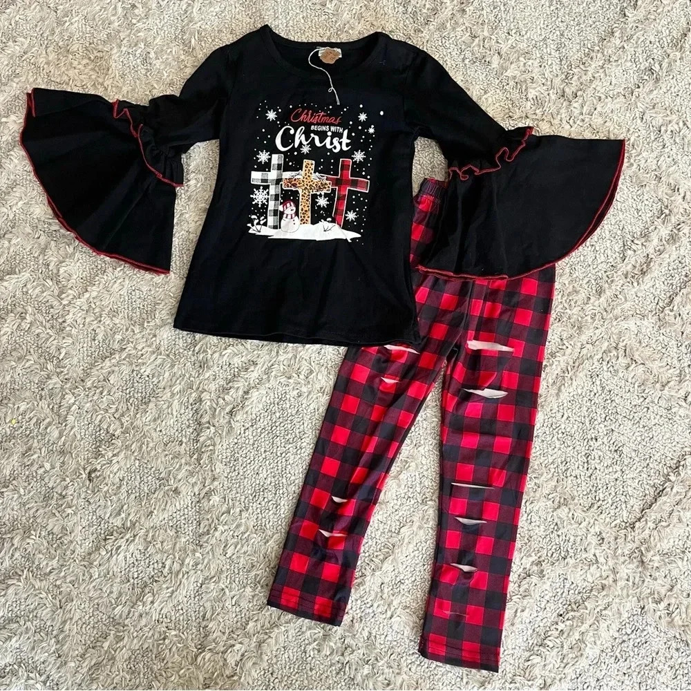 NWT Christmas Boutique Outfit Size 4/5